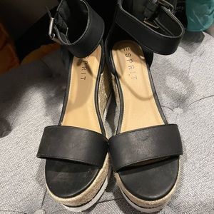 Esprit black platform sandals size 8